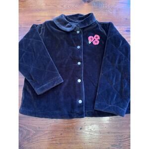 Vintage 90's Gymboree Black Velvet Girls Collates Jacket Size 4-5